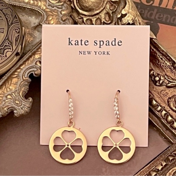 KATE SPADE • Gold Symbols Clover Earrings - Picture 6 of 6